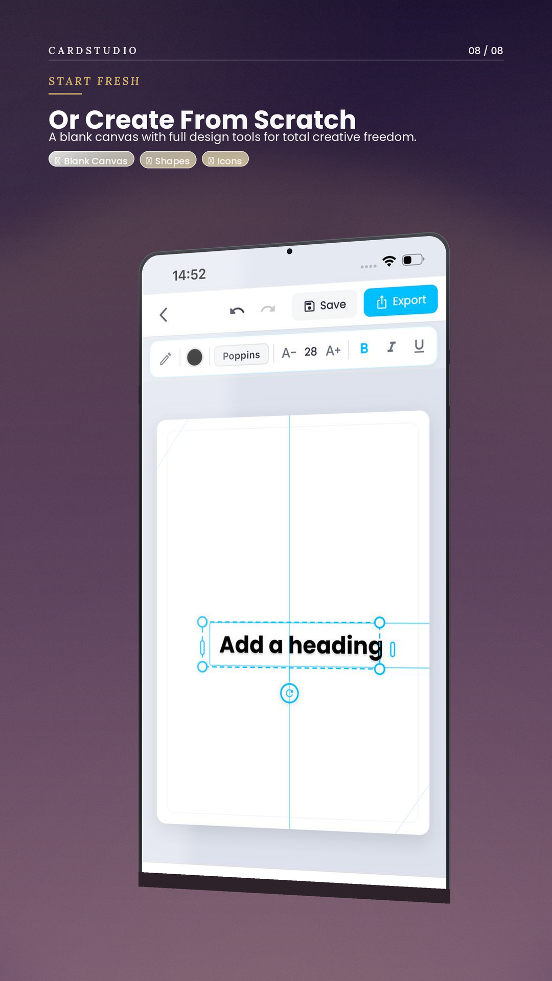 CardStudio blank canvas